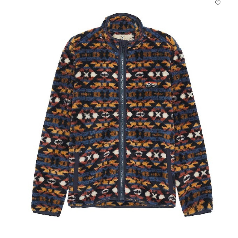 TVHC Faherty Men's Medium Four Eagles High Pile Fleece Full Zip Jacket NWT $248
